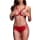 Strappy Open Bra & Panty Set O/S Red