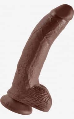 Dildos mit Saugnapf  King Cock 9inch Cock With Balls Brown