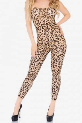 Dessous Bodystocking Footless Leopard S/M
