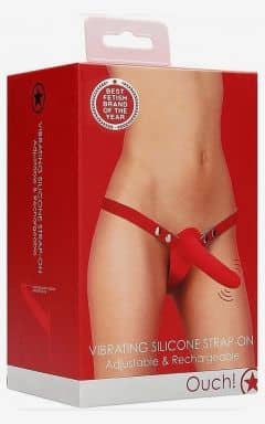 Strap-ons Ouch! Vibrating Silicone Strap-On Red