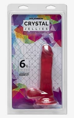 Alle Crystal Jellies Slim Cock w. Balls Pink 6,5in