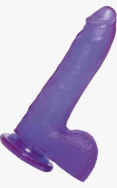 Alle Crystal Jellies Thin Cock w. Balls Purple 7in