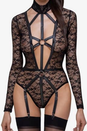 Alle Lace Body with Straps Black