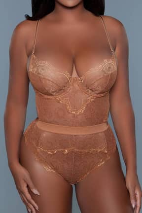 Dessous BeWicked Bettany Bodysuit Caramel S