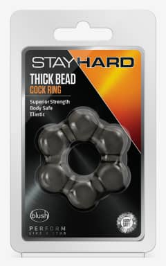 Alle Stay Hard Thick Bead Cock Ring Black