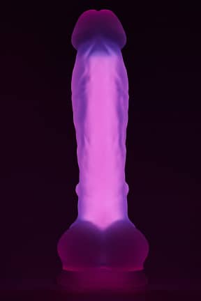 Alle Soft Silicone Glow In The Dark Dildo Large Pink