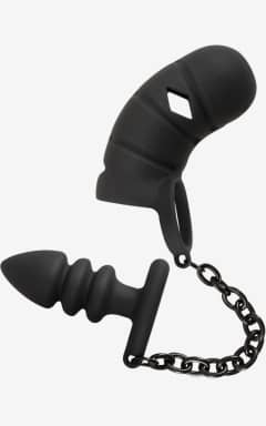 Analtoys Cock Cage With Butt Plug Black