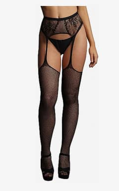 Alle Le Désir Fishnet and Lace Garterbelt Stockings OS