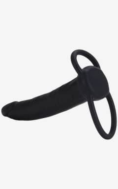 Penisringe Silicone Dual Penetrator Black