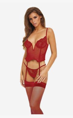 Alle V Wire Corset And G Set Red