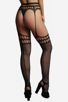 Alle Le Désir Garterbelt Stockings with Open Design One Size