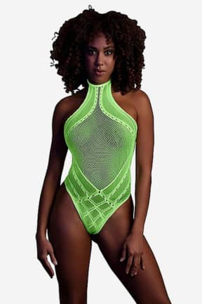 Dessous Glow In The Dark Body With Halter Neck Green