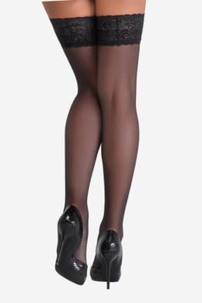 Dessous Hold-up Stockings Black 8cm Lace