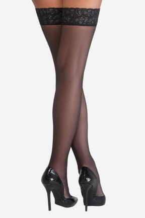 Dessous Hold-up Stockings Black 6cm Lace