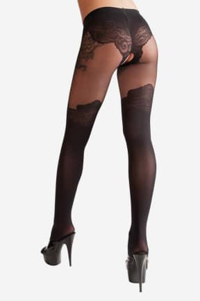 Alle Cottelli Crotchless Tights Lace Pantie XS
