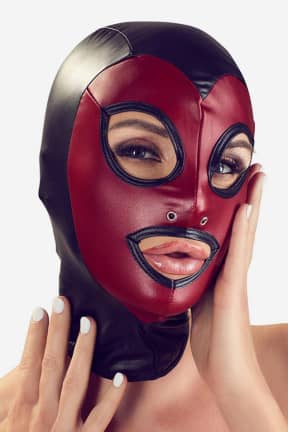 BDSM Head Mask Red And Black