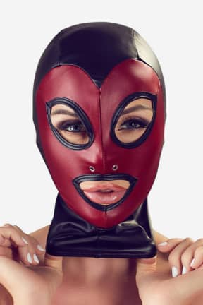 BDSM Head Mask Red And Black