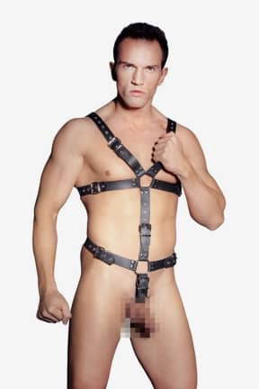 BDSM Zado Leather Harness For Men Black S-L