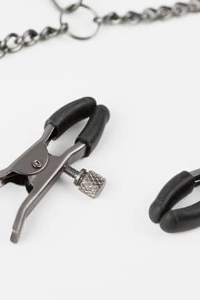 BDSM Sei Mio Twin Tweaks Velvet Collar with Nipple Clamps