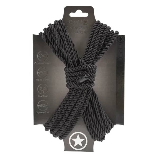 Ouch! - Polyester Bondage Rope - Black - 10m