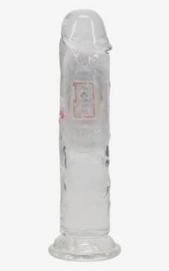 Dildo RealCock - LED Vibrating Straight Cock - Transparent - 15cm