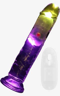 Sexspielzeug RealCock - LED Vibrating Straight Cock - Transparent - 18cm