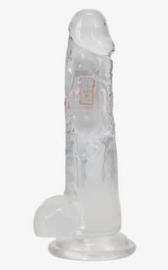 Dildo RealCock - LED Vibrating Straight Cock With Balls - Transparent - 20cm