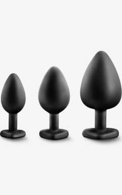 Analtoys Blush - Bling Plugs Training Kit White Gems - Black