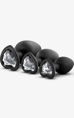 Analtoys Blush - Bling Plugs Training Kit White Gems - Black