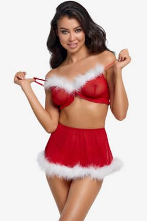 Dessous Cottelli Lingerie - Set X-Mas - S/M - Verführerischer Weihnachtslook mit weichem Powernet, federleicht und figurumspielend.