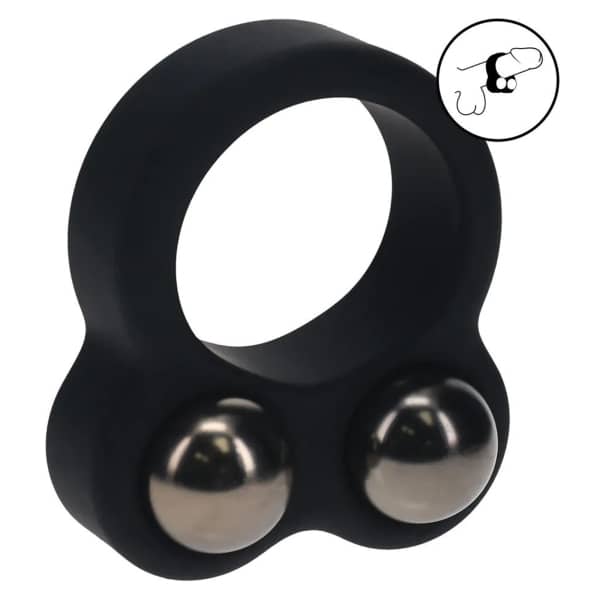 Levelz - Liquid Silicone Double Weighted Ball Cockring - Black