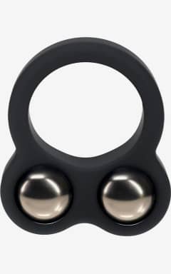 Penisringe Levelz - Liquid Silicone Double Weighted Ball Cockring - Black