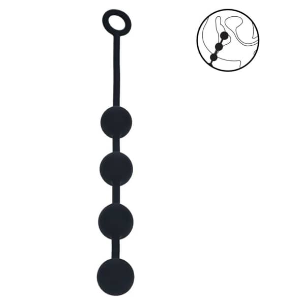 Levelz - Round Silicone Anal Balls - Black - L - 40 mm