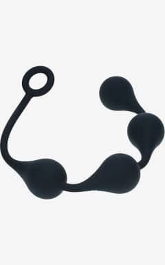 Analtoys Levelz - Waterdrop Silicone Anal Balls - Black - L - 40 mm