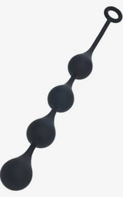 Analtoys Levelz - Waterdrop Silicone Anal Balls - Black - L - 40 mm