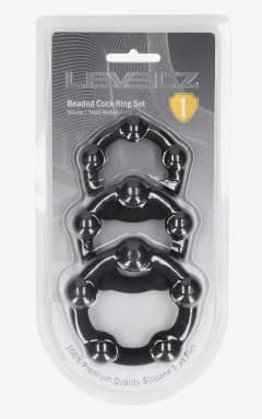 Penisringe Levelz - Beaded Silicone Cockring Set Of 3 - Black - S/M/L