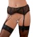 Cottelli Lingerie - Suspender Belt Embroidery - Black - L