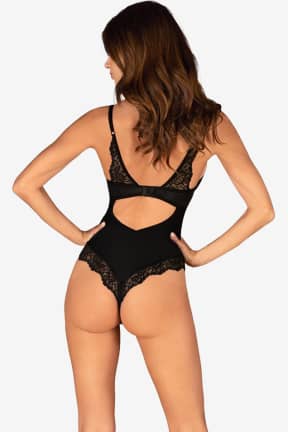 Dessous Obsessive - Body Bellastia - Black - XS/S - Feine florale Spitze, Bügelcups und verstellbare Träger formen dich sinnlich.  
Elastischer Stoff schmiegt sich weich an, gibt Halt und pusht dein Selbstbewusstsein.