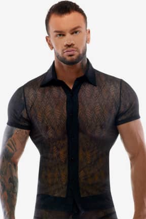 Dessous Svenjoyment - Men's Shirt Buttons - Transparent - Schmiegt sich heiß an und zeigt genau so viel, wie Du willst. Klare Knöpfe lassen die Spitze ungestört wirken und halten den Look clean.