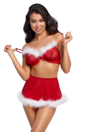 Dessous Cottelli Lingerie - Set X-Mas - Verführerischer Weihnachtslook mit weichem Powernet, federleicht und figurumspielend.