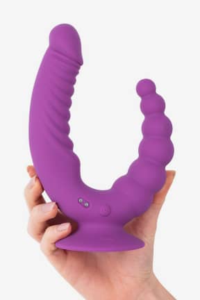 Vibratoren Teazers - Double Vibrator with Suction Cup and Remote - Purple