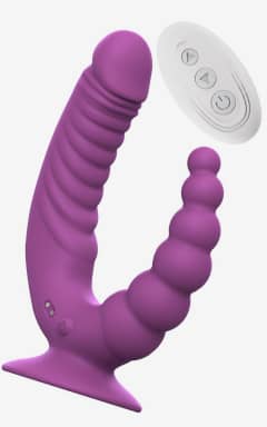 Vibratoren Teazers - Double Vibrator with Suction Cup and Remote - Purple