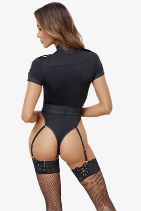 Alle Cottelli - Police Body - S - Glänzender Wetlook schmiegt sich eng an und kitzelt Deine Power-Fantasie. Der 3-Wege-Reißverschluss öffnet genau so viel, wie Du gerade willst.