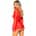 Leg Avenue - Garter Teddy with String Back and Robe Red S