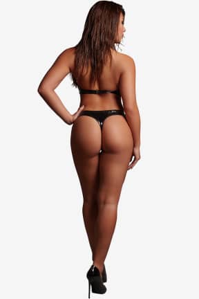 Dessous Le Désir - Vixen - Wet Look Monokini - One Size - Black - Glänzender Wet-Look schmiegt sich eng an und setzt Deinen Körper heiß in Szene. One-Size mit viel Stretch sitzt bequem von XS bis XL - bereit für Club, Fotos oder Rollenspiel.