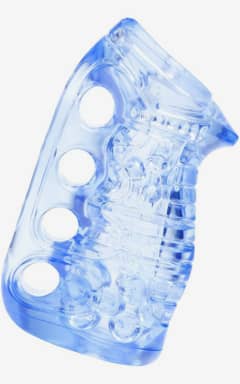 Pocket Pussy Fleshlight - Fleshskins Grip - Blue Ice - Diese Taschenmuschi lässt Dich per Fingergrip den Druck live dosieren – von soft bis schön eng. SuperSkin mit Texturkanal, easy ausspülen und im Case diskret trocknen.