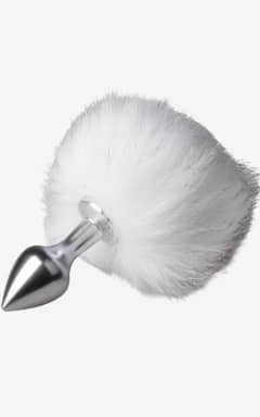 Analtoys EasyToys Fetish - Bunny Tail Plug No. 1 - Silver/White - Buttplug aus Aluminium für knackige Temperatur-Kicks – hygienisch, CE-geprüft und phthalatfrei. Mit weichem Bunny-Schwanz für süßes Rollenspiel und sicherem, schlankem Hals.