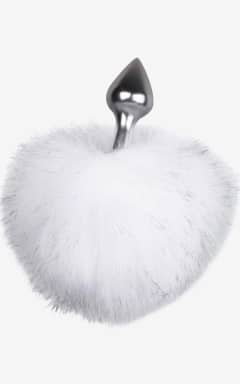 Analtoys EasyToys Fetish - Bunny Tail Plug No. 1 - Silver/White - Buttplug aus Aluminium für knackige Temperatur-Kicks – hygienisch, CE-geprüft und phthalatfrei. Mit weichem Bunny-Schwanz für süßes Rollenspiel und sicherem, schlankem Hals.