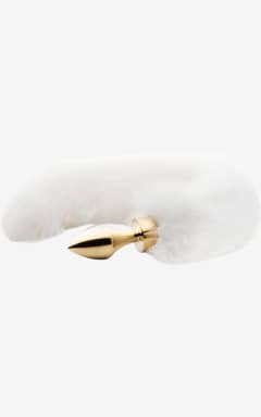 Analtoys EasyToys Fetish - Butt Plug – White Fox Tail - Goldener Buttplug aus glattem Aluminium – hygienisch, kühlbar und langlebig. Flauschiger Fuchsschwanz sorgt für verspielten Look und extra Kitzel außen.