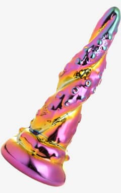 Creature Cocks - Enchanting Rainbow Glass Dildo - Yellow & Pink - Glas-Dildo mit Kraken-Tentakeln: fest, griffig und herrlich sinnlich. Schimmernder Rainbow-Look, temperaturspiel-fähig und easy in der Spülmaschine zu reinigen.